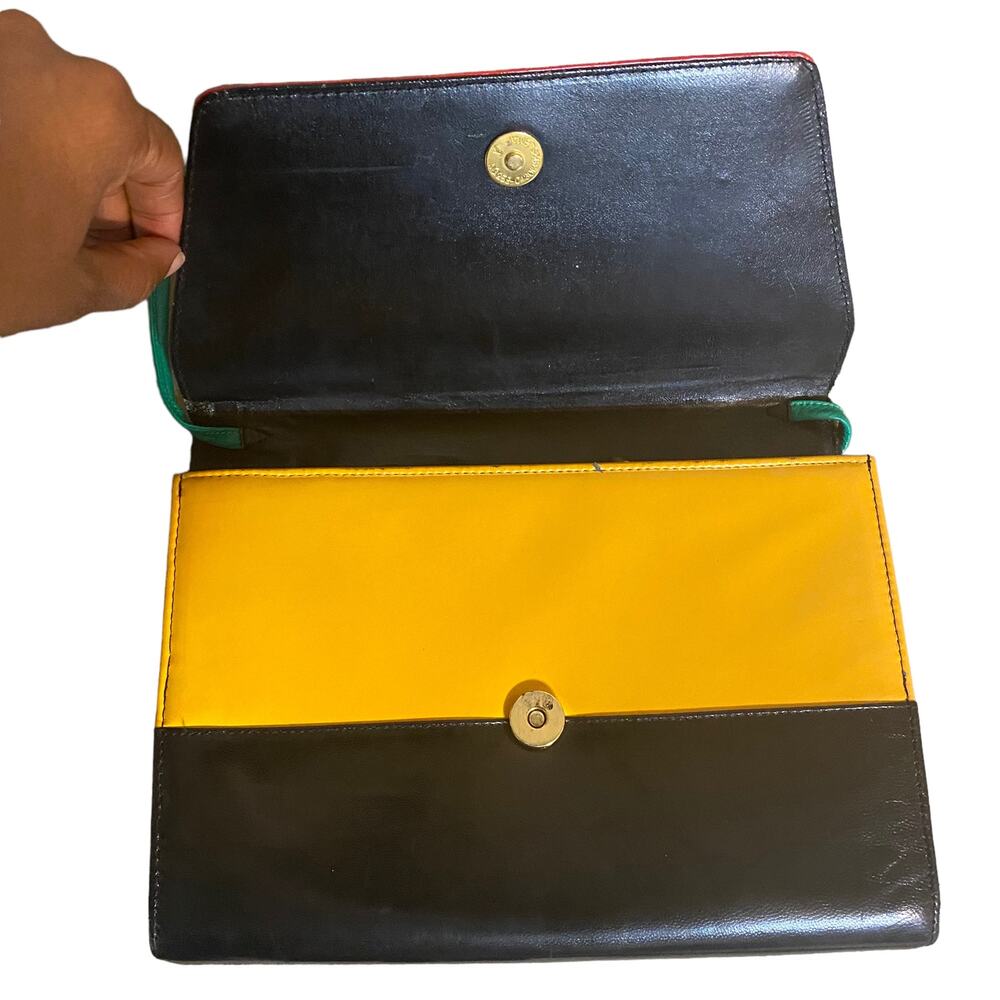 Multicolor Colorblock Envelope Crossbody Bag in Red/Yellow/Black/Royal Blue/Teal - Picture 6 of 10